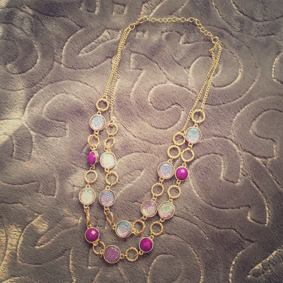 Charming Charlie’s Purple and Gold Necklace - Picture 2 of 3